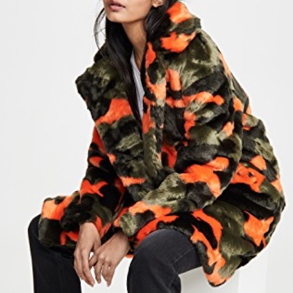Apparis Jahaira camo luxe faux fur coat - Picture 4 of 6